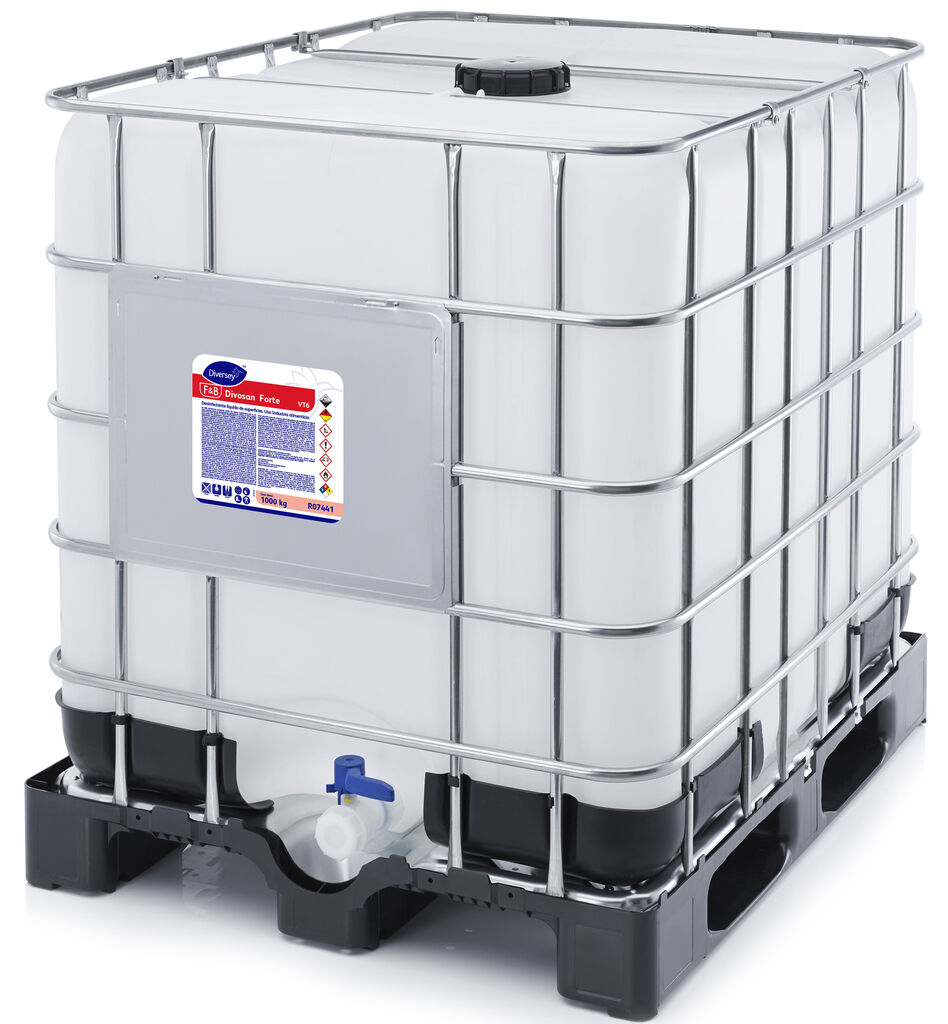 DIVOSAN FORTE VT6 1000kg - DESINFECTANTE CON ÁCIDO PERACÉTICO. BACTERICIDA, FUNGUICIDA, VIRUCIDA. APROBADO PARA PRODUCCIÓN ORGÁNICA